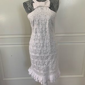 CAPUCCI White dress with ruffles and lace